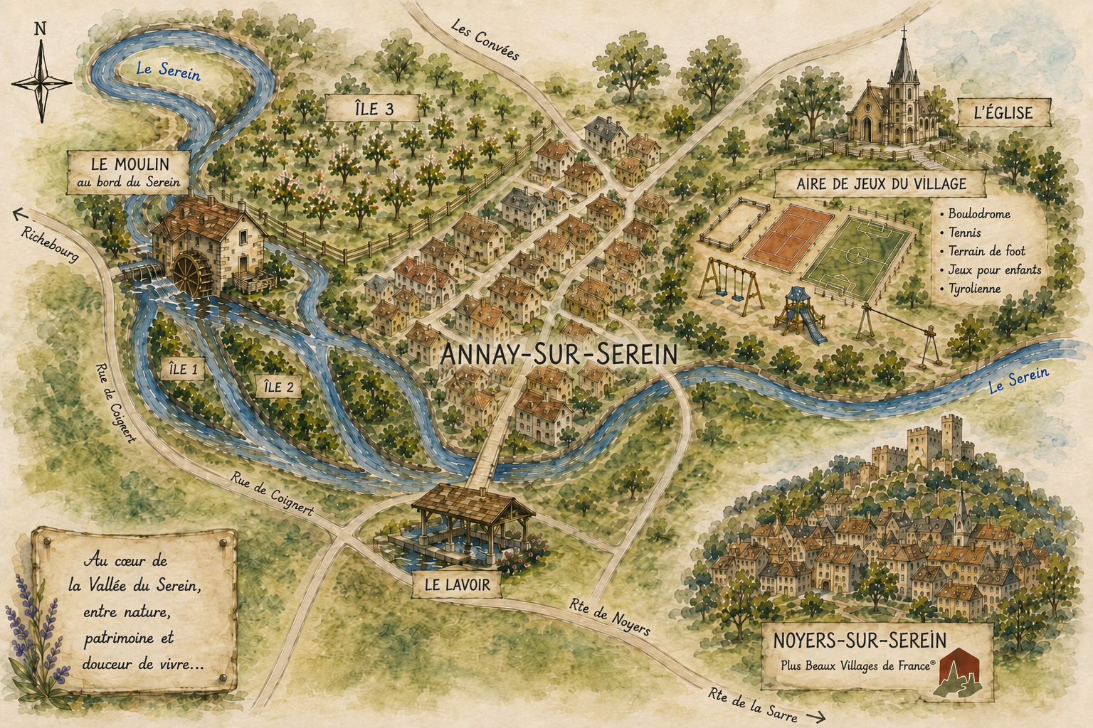 Carte illustrée du Moulin de Coignert